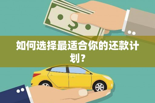 常山如何选择最适合你的还款计划？