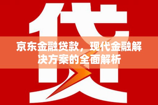 常山京东金融贷款，现代金融解决方案的全面解析